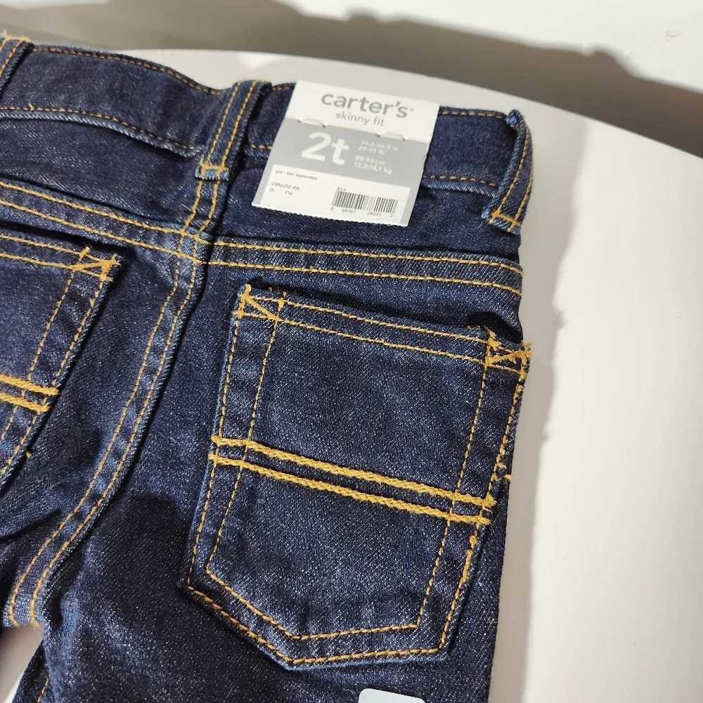 Carter's NWT Blue Skinny Fit Adjustable Waist Jeans Size 2T